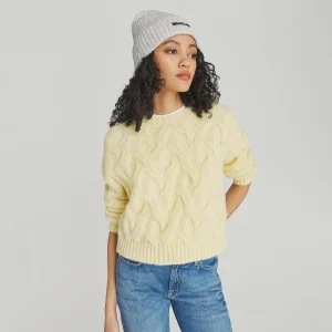 Maglione a trecce in misto Alpaca