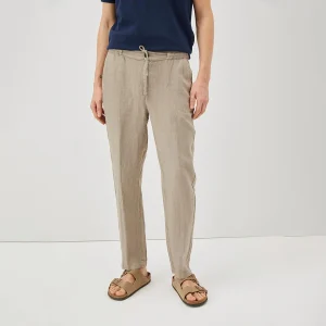 Pantalone lino beige