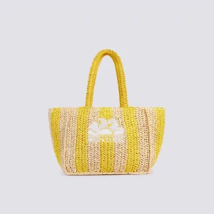 Borsa shopper in paglia intrecciata