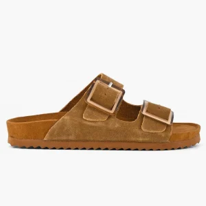 Ciabatta camoscio con doppia fibbia