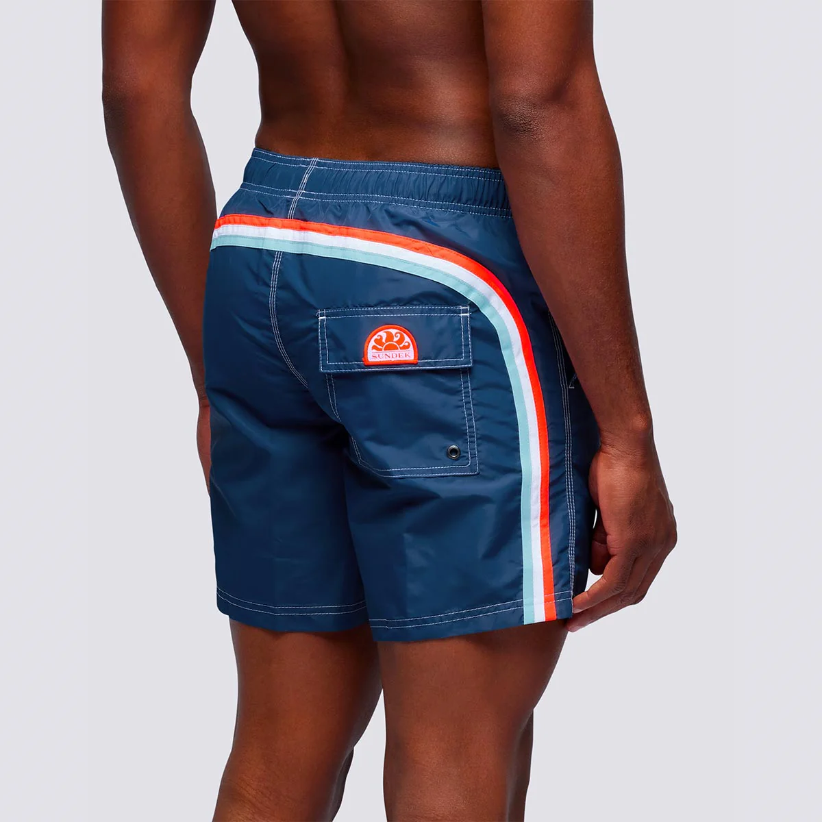 Boxer mare lungo blu con banda - immagine 2