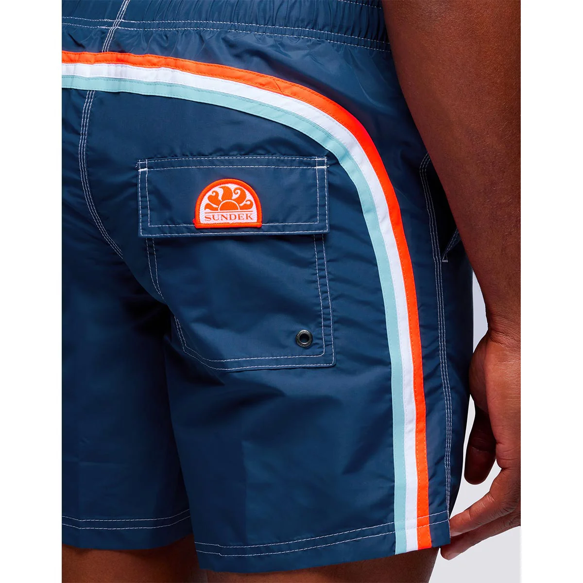 Boxer mare lungo blu con banda - immagine 4