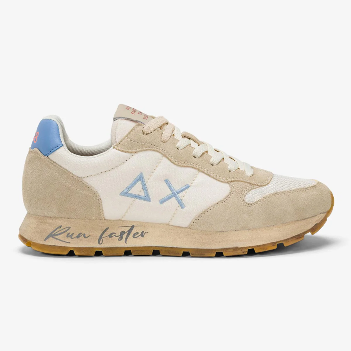 Sneaker vintage azzurra beige e bianca