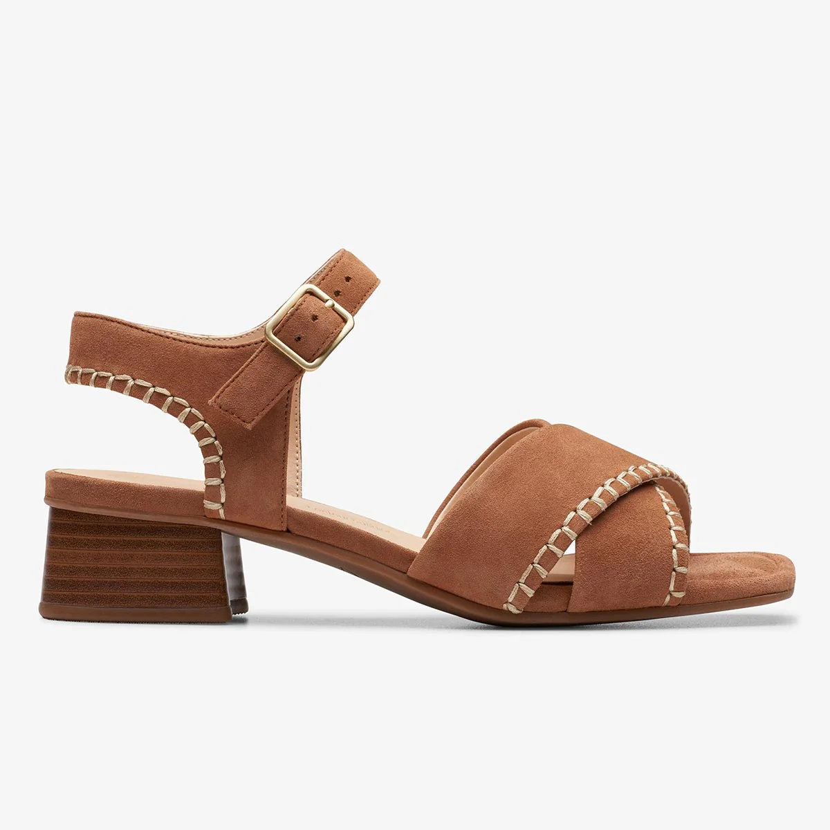 Sandalo scamosciato con tacco