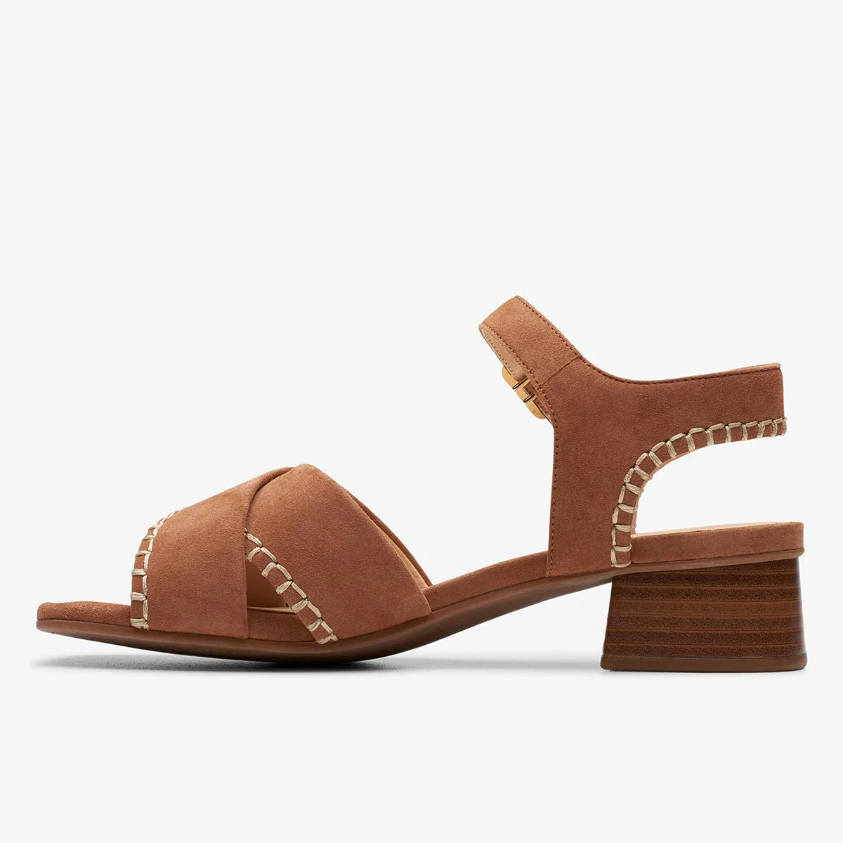 Sandalo scamosciato con tacco - immagine 3