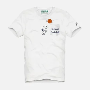 T-shirt stampa Snoopy basket