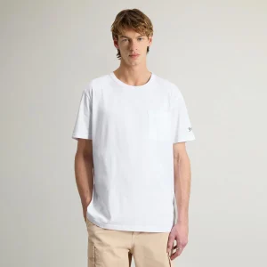 T-shirt con taschino bianca